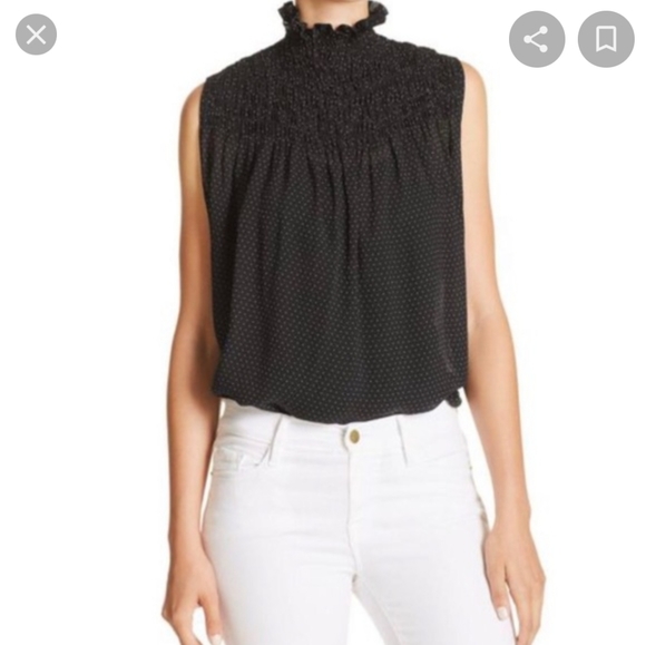 Frame Denim Tops - Frame Silk Smocked Blouse